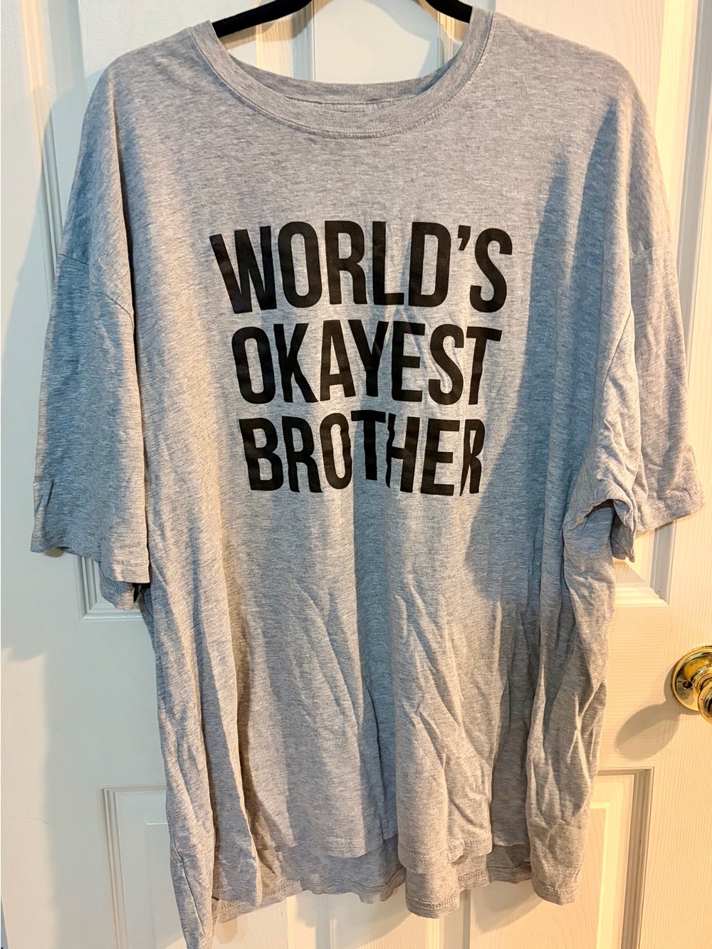 Crazy Dog T-Shirts Gray 'World's Okayest Brother' Graphic Tee